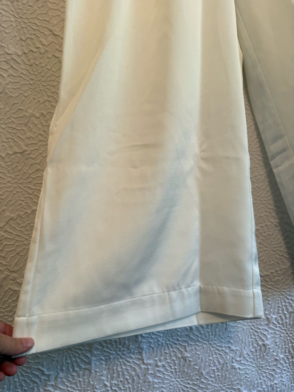 NAP Cream Wide-Leg Satin Pants - Picture 4 of 5